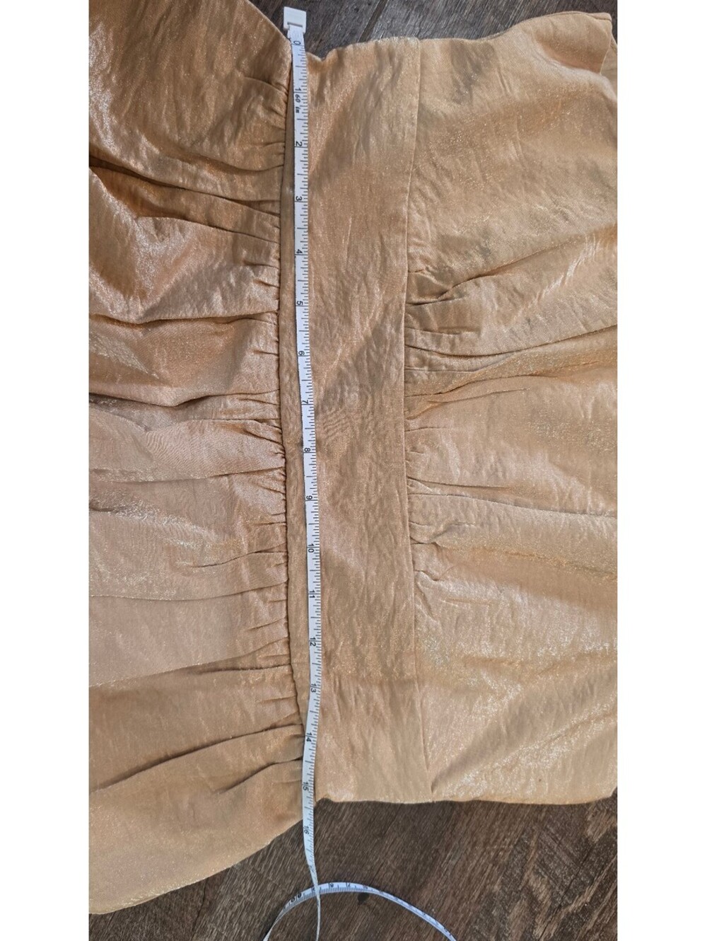 Vintage Forever 21 Metallic Champagne Gold Peplum Mini Dress - Picture 8 of 11